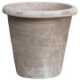 Blumentopf ELVORN aus Terrakotta, handmade, patiniert, outdoor, braun, 55cm, Ø58cm