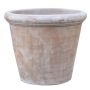 Blumentopf VIRELY aus Terrakotta, handmade, patiniert, outdoor, braun, 41cm, Ø46cm