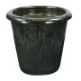 Blumentopf ELVORN aus Terrakotta, glasiert, Farbverlauf, outdoor, jadegrün, 52cm, Ø55cm