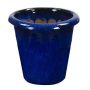 Blumentopf ELVORN aus Terrakotta, glasiert, Farbverlauf, outdoor, blau, 52cm, Ø55cm
