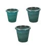 Blumentopf ELVORN aus Terrakotta, 15 Stück, glasiert, Farbverlauf, outdoor, hellblau, 38x41cm, 44x47cm, 52x55cm
