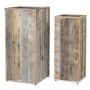 Quadratischer Pflanzkasten BUNJER aus Holz, 2 Stück, natürliche Maserung, outdoor, braun, 30x80cm, 40x90cm