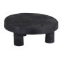 Holz Pflanzenpodest KAILANI mit Füßen, outdoor, schwarz, 6cm, Ø15cm