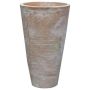 Terrakotta Blumenvase JORVENA, 3 Stück, handmade, patiniert, outdoor, braun, 41x23cm, 61x33cm, 75x44cm