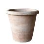 Blumentopf ELVORN aus Terrakotta, handmade, patiniert, outdoor, braun, 40cm, Ø42cm