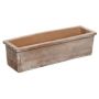 Rechteckiger Pflanzkasten MUNJER aus Terrakotta, outdoor, Rand, handmade, patiniert, braun, 62x20x17cm
