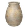 Bauchige Blumenvase XANTHIPPE aus Beton, mit Maserung, grau, 39cm, Ø29cm