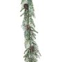 Deko Girlande Eukalyptus Tanne LAYNEAS, beschneit, Zapfen, grün-weiß, 180cm