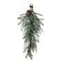 Deko Gesteck Eukalyptus Tanne SANIAMA, beschneit, Zapfen, hängend, grün-weiß, 65cm