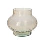 Blumenvase NATALIYA aus Eco Glas, mit Hammerschlag-Optik, beige, 16,5cm, Ø19cm