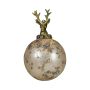 Christbaumkugel NUMI aus Glas, Hirsch, antikgold, Ø10cm