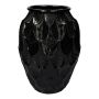Tischvase JENNYFER aus Metall, mit Facetten, schwarz, 37cm, Ø28cm