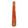 Unförmige Flaschenvase ADDILYNNE aus Glas, mit Rillen, terracotta, 50cm, Ø9,3cm