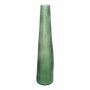 Unförmige Flaschenvase ADDILYNNE aus Glas, mit Rillen, waldgrün, 40cm, Ø9,5cm