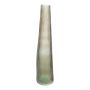 Unförmige Flaschenvase ADDILYNNE aus Glas, mit Rillen, grau, 40cm, Ø9,5cm