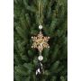 Deko Eisblume Hänger ZERA, Acryl, Tropfen, Glitzer, grün-gold, 16cm, Ø6cm