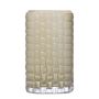 Eckige Blumen Vase MAVA aus Glas, Karomuster, beige, 12x12x20cm