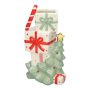 Deko Keramik Vase Weihnachten FESTO mit Geschenken und Tanne, weiß-grün-rot, 10x9x18,2cm