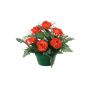 Kunstblumen Gesteck Kohl-Rose, Schleierkraut VLADIS, Dekotopf, orange-creme, 25cm, Ø23cm