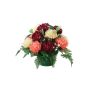Deko Gesteck Chrysantheme, Schleierkraut YASAR, Dekotopf, burgunderrot-lachs-creme, 25cm, Ø30cm
