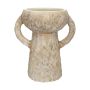 Tischvase FRIEDERIEKE aus Keramik, mit Henkel, creme, 20cm, Ø13cm