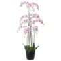 Kunstblume Phalaenopsis Orchidee FIENSINA, Wurzeln, Dekotopf, rosa-weiß, 150cm