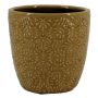Keramik Blumentopf JAIRO mit Muster, ockergelb, 12,5cm, Ø13,2cm
