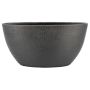 Ovaler Übertopf Keramik DEIRA mit Maserung, schwarz-matt, 49x20x25cm