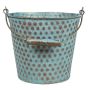 Deko Eimer TRUMAN mit Henkel, Zink, mit Muster, blau-braun, 14cm, Ø16,5cm