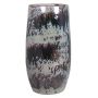 Blumen Vase GIORGOS mit Muster, Keramik, grün-creme, 40cm, Ø21cm