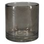 Glas Vase SANUA mit Bläschen, Zylinder, schwarz-klar, 15cm, Ø15cm