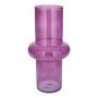 Blumen Vase ELSABEA, Glas, recycelt, violett-klar, 31cm, Ø15cm