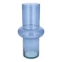 Blumen Vase ELSABEA, Glas, recycelt, blau-klar, 31cm, Ø15cm