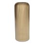 Glasvase ALBURGIS mit Rillen, gold-metallic, 25cm, Ø10cm
