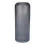 Glasvase ALBURGIS mit Rillen, grau-metallic, 25cm, Ø10cm