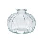 Blumen Vase ALFHARD, Glas mit Rillen, klar, 8,5cm, Ø10,5cm