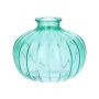 Blumen Vase ALFHARD, Glas mit Rillen, türkis-klar, 8,5cm, Ø10,5cm