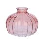 Blumen Vase ALFHARD, Glas mit Rillen, altrosa-klar, 8,5cm, Ø10,5cm
