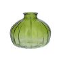 Blumen Vase ALFHARD, Glas mit Rillen, grün-klar, 8,5cm, Ø10,5cm