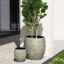 Polystone Pflanztopf JARDEL, 3 Stück, Maserung, outdoor, erdegrau, 30x30cm, 42x42cm, 55x55cm