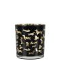 Teelicht Kerzen Glas GEORGETTE mit Dackel Motiv, schwarz-matt-gold-glänzend, 8cm, Ø7,5cm