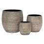 Polystone Pflanztopf JARDEL, 3 Stück, Maserung, outdoor, rot-gold, 30x30cm, 42x42cm, 55x55cm