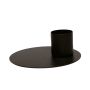 Metall Kerzenständer TERENCE für Stabkerzen ca. Ø3,5cm, schwarz, 4,5cm, Ø12,5cm