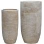 Terrakotta Pflanzvase SORVENA, 8 Stück, handmade, patiniert, outdoor, braun, 86cm/110cm