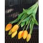 Künstlicher Tulpenstrauß LONA, hellorange-grün, 45cm, Ø20cm
