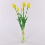 Künstlicher Tulpenstrauß LONA, gelb-grün, 45cm, Ø15cm
