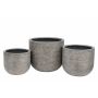 Ficonstone Pflanztopf SELLAVI, 3 Stück, Maserung, outdoor, braun-grau, 36x42cm, 44x50cm, 52x60cm