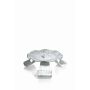 Metall Kerzenhalter RAQUEL mit Dorn, für Kerzen Ø5-6cm, weiß-silber, Ø10cm