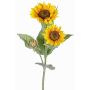 Künstlicher Sonnenblumen Zweig LUPATA, gelb, 90cm, Ø11-14cm