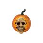 Halloween Dekoration Kürbis QUAX mit Zombiegesicht, orange, LED, Ø26cm